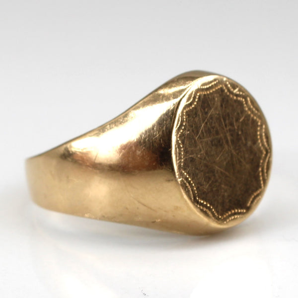 14k Yellow Gold Signet Ring | SZ 9.75 |