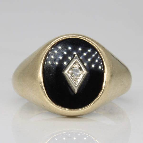 Onyx & Diamond Ring | 2.00ct, 0.02ct | SZ 7.25 |