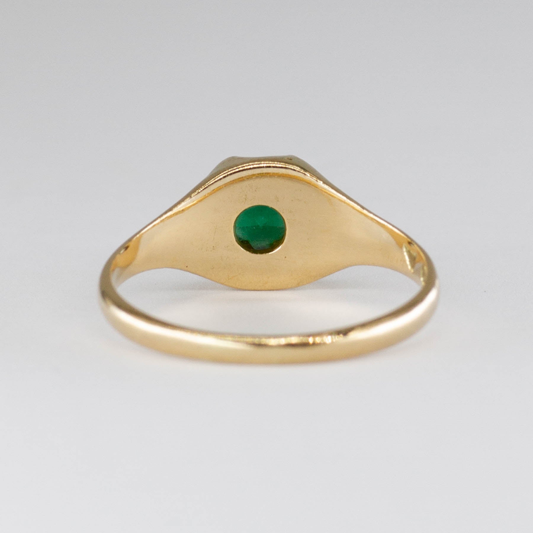 Vintage Green Glass Doublet 14k Ring | 0.50ct | SZ 4.75 |