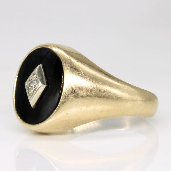 Onyx & Diamond Ring | 2.00ct, 0.02ct | SZ 7.25 |