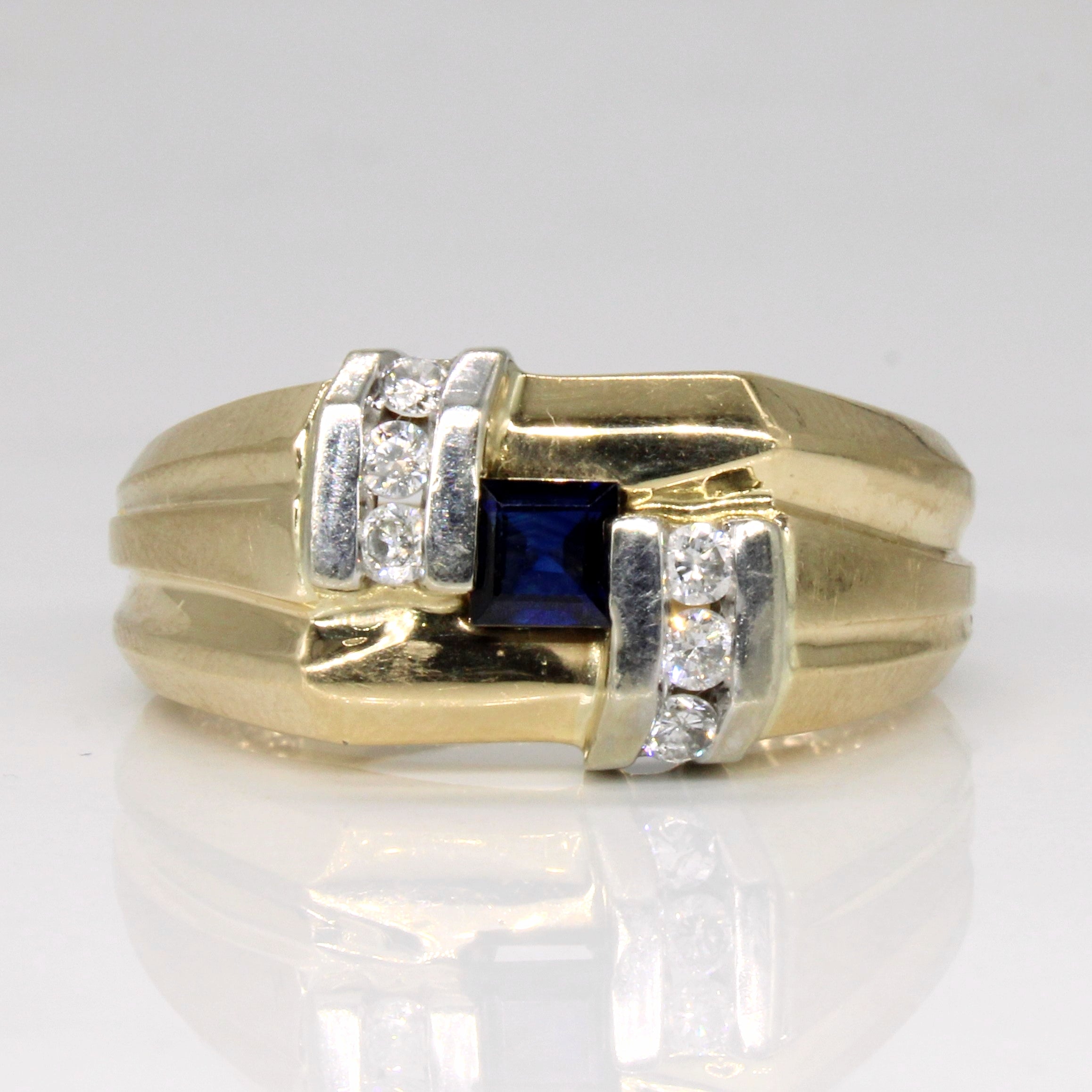 Sapphire & Diamond Cocktail Ring | 0.40ct, 0.21ctw | SZ 11 |