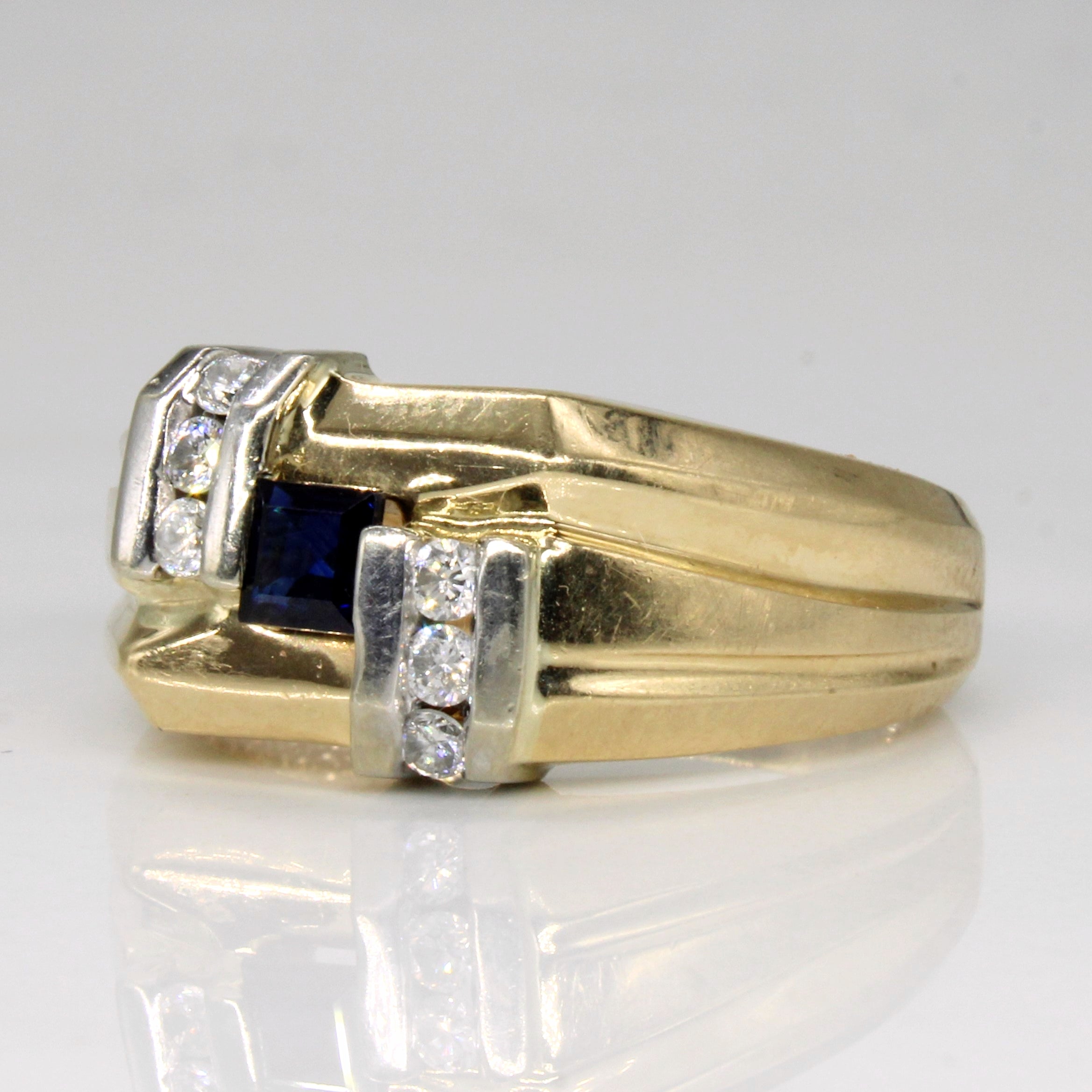 Sapphire & Diamond Cocktail Ring | 0.40ct, 0.21ctw | SZ 11 |