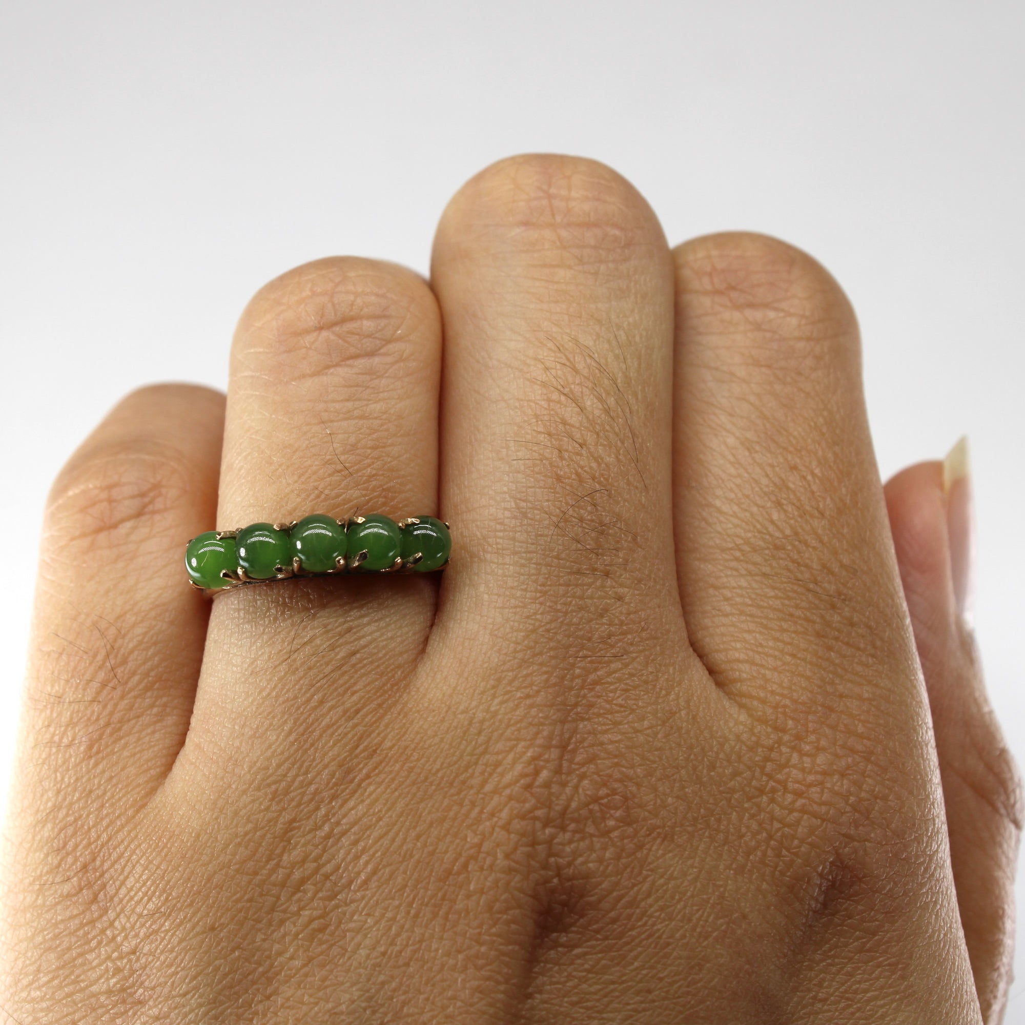 Five Stone Jade Ring | 2.20ctw | SZ 6 |