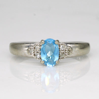 Blue Topaz & Diamond Ring | 0.30ct, 0.03ctw | SZ 5 |