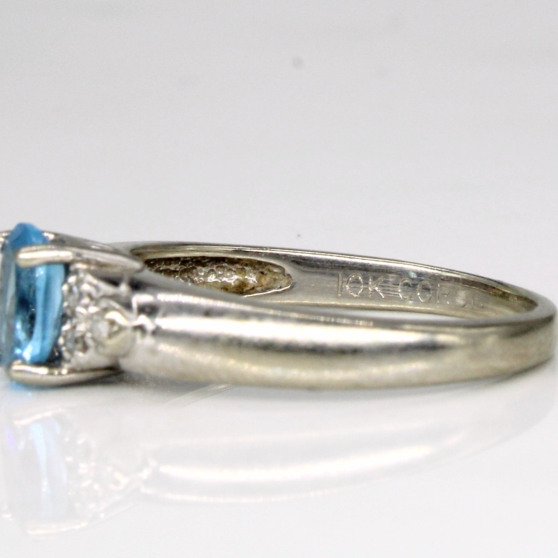 Blue Topaz & Diamond Ring | 0.30ct, 0.03ctw | SZ 5 |