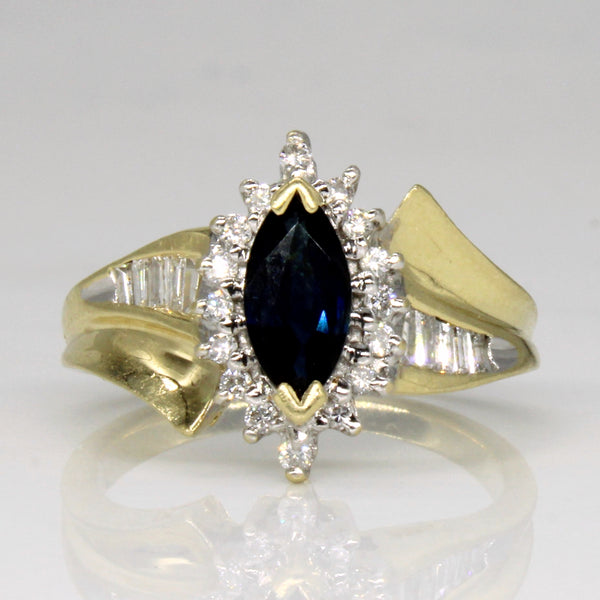 Sapphire & Diamond Ring | 0.60ct, 0.08ctw | SZ 7.25 |