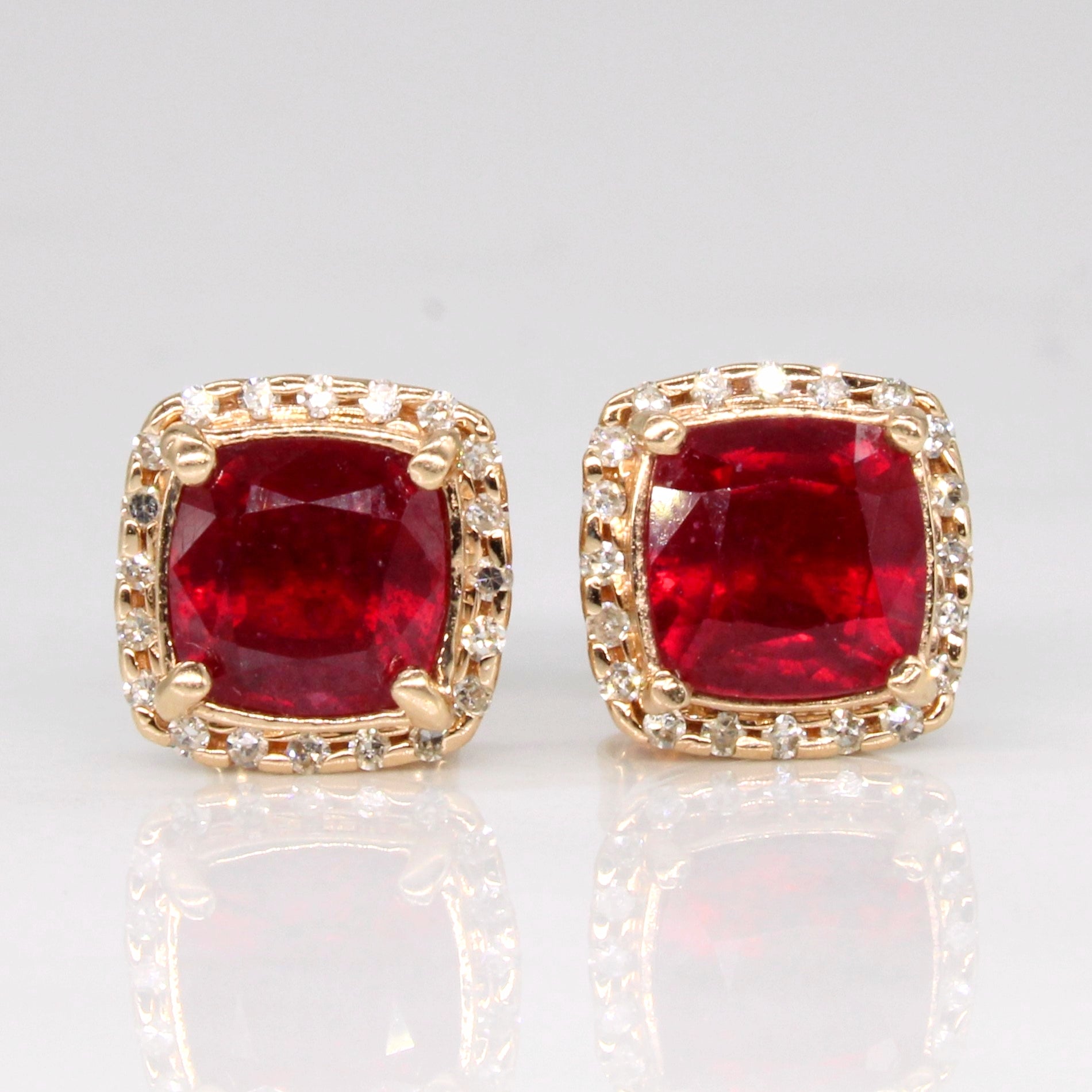 Ruby & Diamond Earrings | 2.85ctw, 0.16ctw |