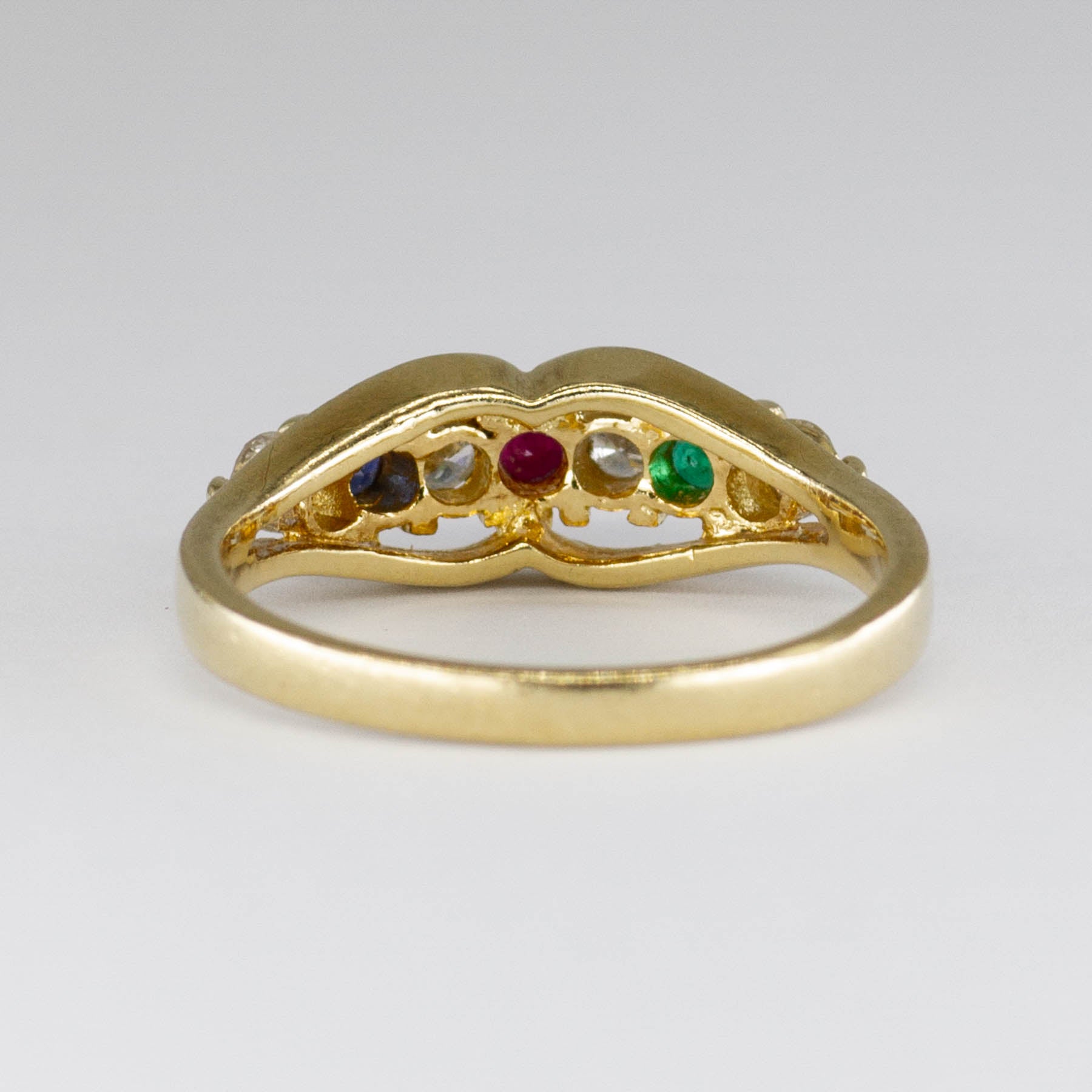 Diamond, Ruby, Sapphire and Emerald 14k Ring | 0.25ctw, 0.18ctw | SZ 5.75|