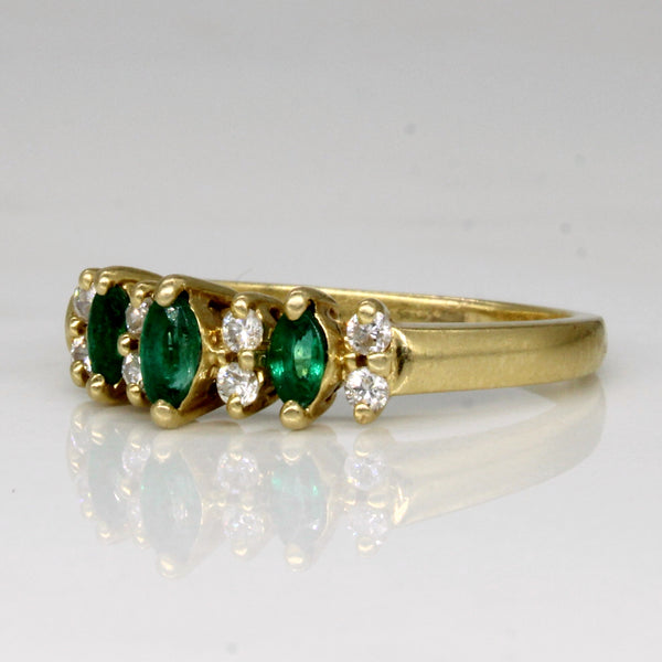 Emerald & Diamond Ring | 0.17ctw, 0.16ctw | SZ 7.25 |