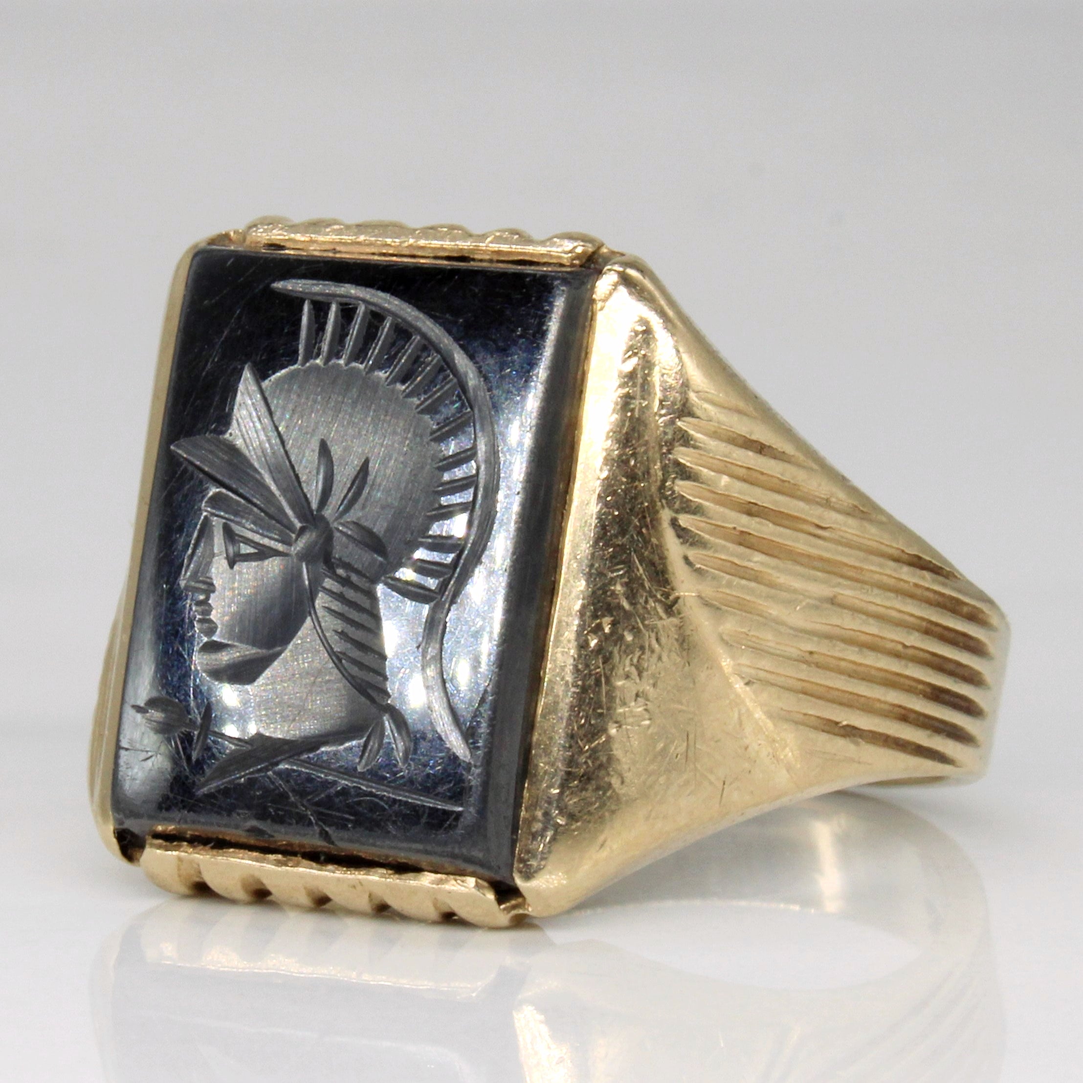 Hematite Intaglio Ring | 7.05ct | SZ 9.25 |