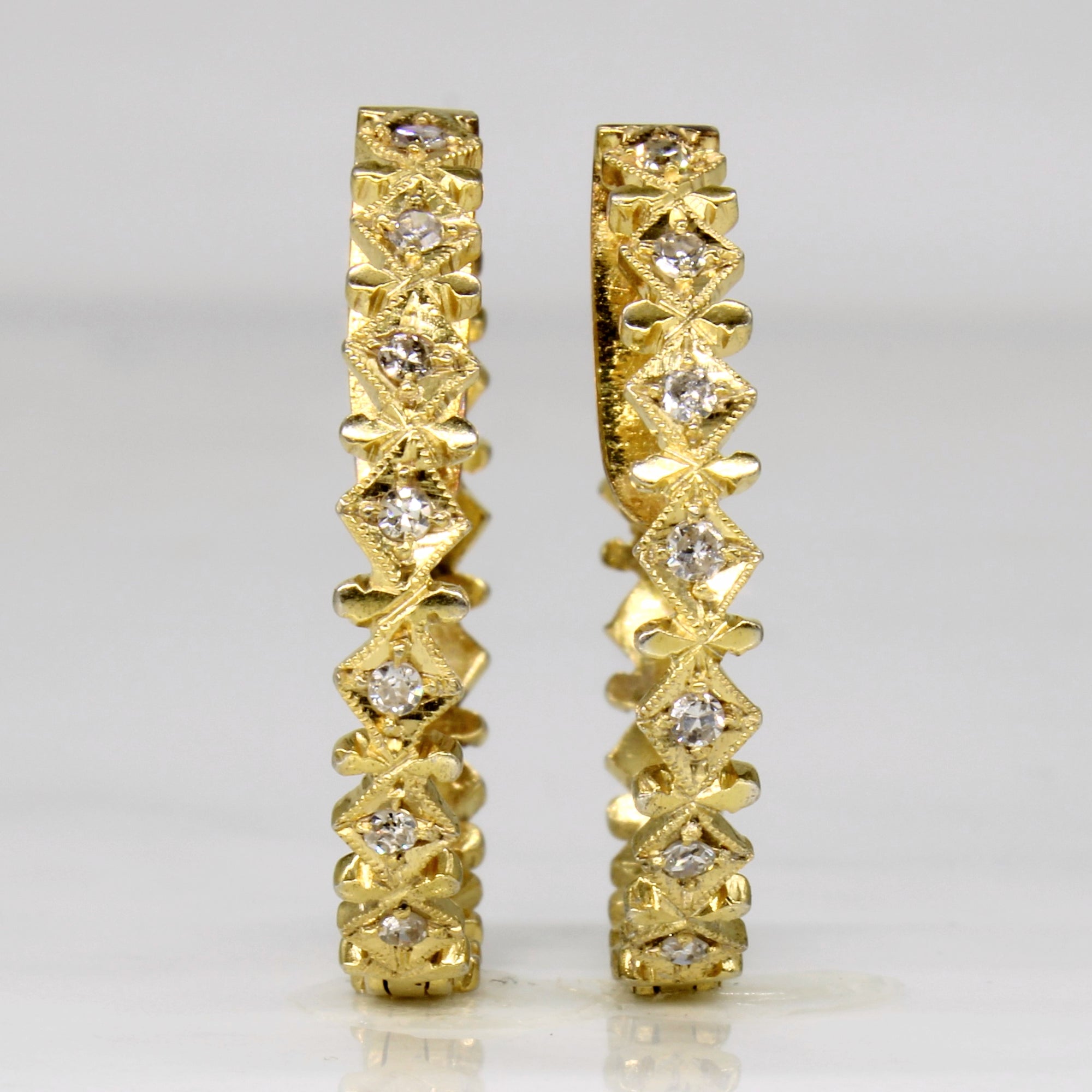 Diamond Lattice Hoop Earrings | 0.21ctw |