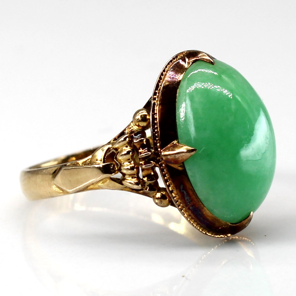 Solitaire Jadeite Ring | 4.48ct | SZ 5.5 |