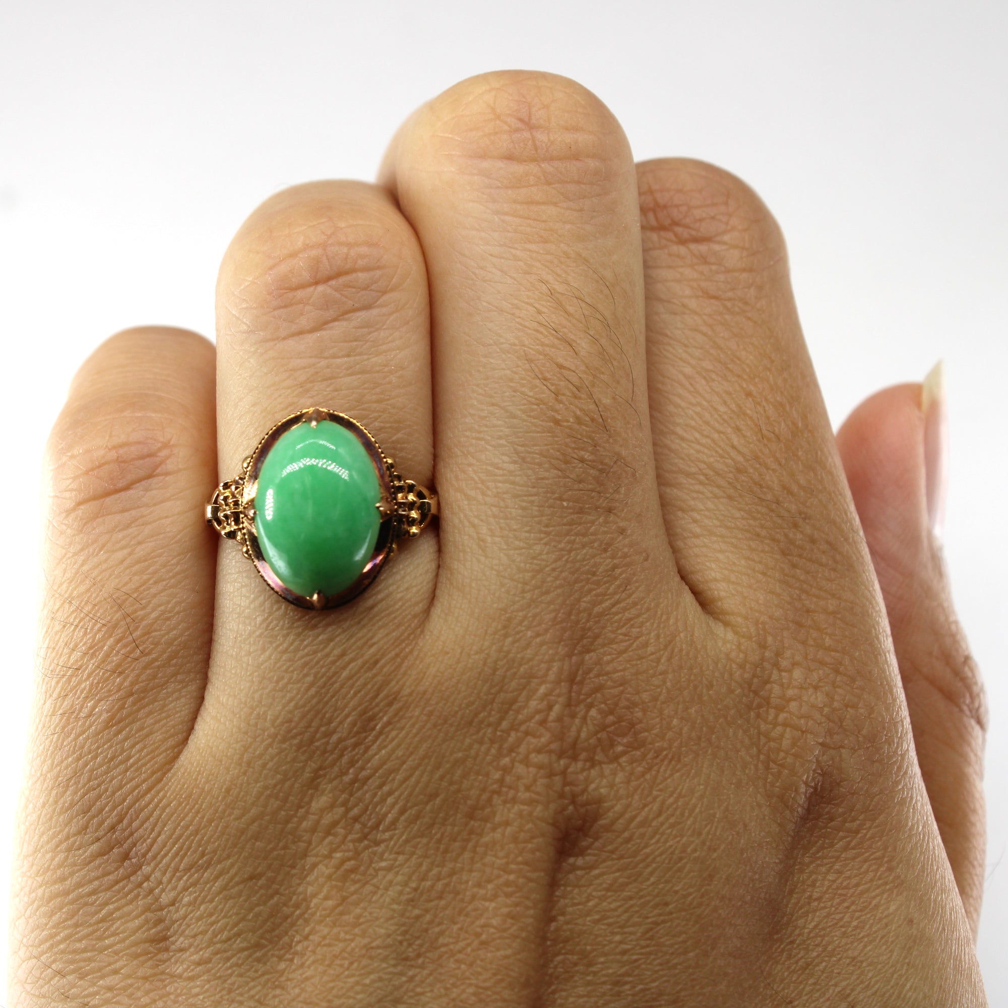 Solitaire Jadeite Ring | 4.48ct | SZ 5.5 |