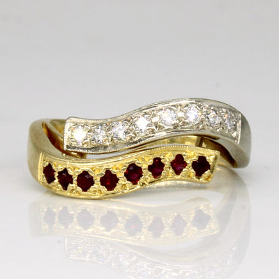 Tiered Ruby & Diamond Ring | 0.20ctw, 0.16ctw | SZ 6 |