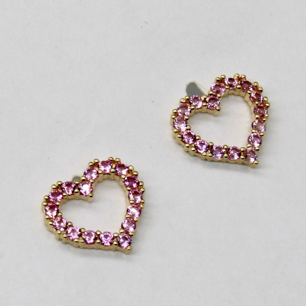 Synthetic Pink Sapphire Heart Earrings | 0.15ctw |