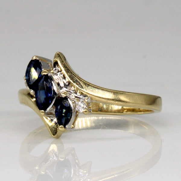 Sapphire & Diamond Waterfall Ring | 0.21ctw, 0.02ctw | SZ 6.75 |