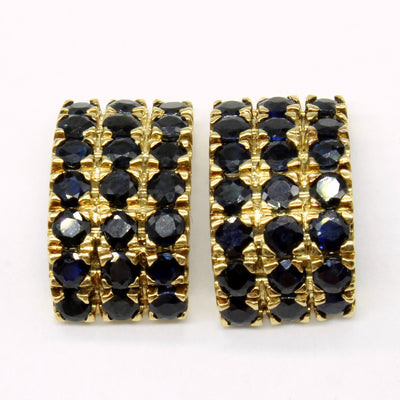 Sapphire Cluster Earrings | 3.00ctw |