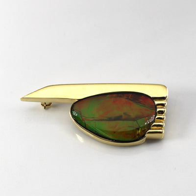 Ammolite Gold Brooch | 3.80ct |