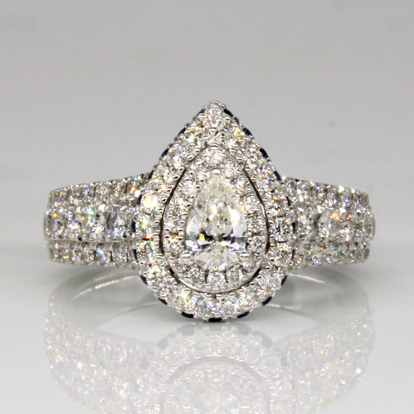 Diamond & Sapphire Engagement Ring | 0.90ctw, 0.25ctw | SZ 5.5 |