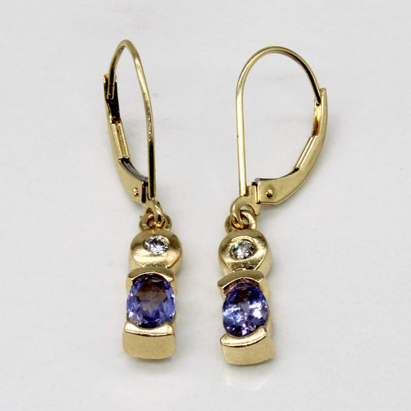 Tanzanite & Diamond Drop Earrings | 0.60ctw, 0.08ctw |