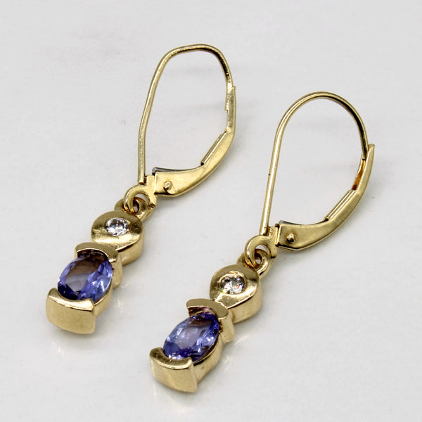 Tanzanite & Diamond Drop Earrings | 0.60ctw, 0.08ctw |