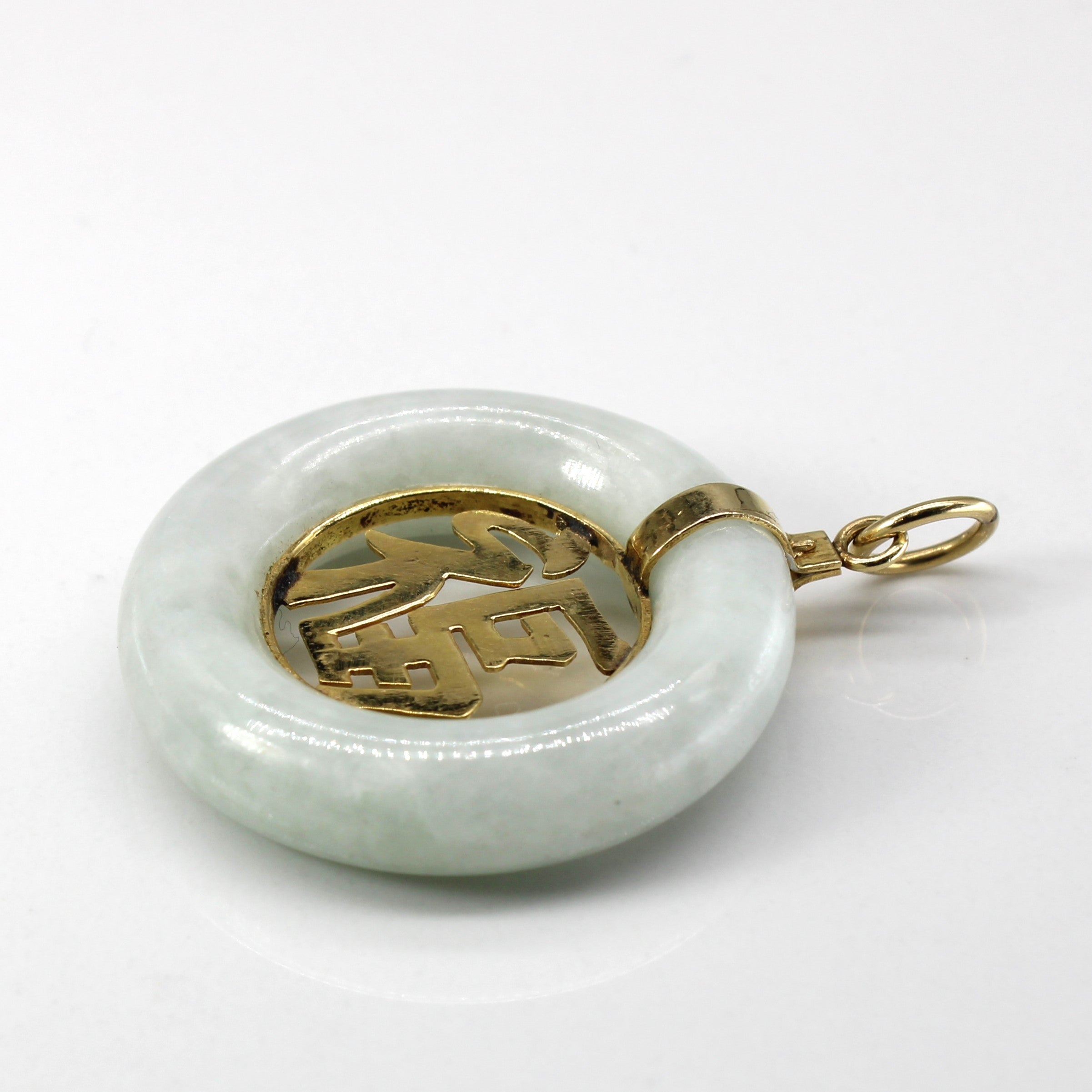 Donut Jadeite Gold Pendant | 49.00ct |