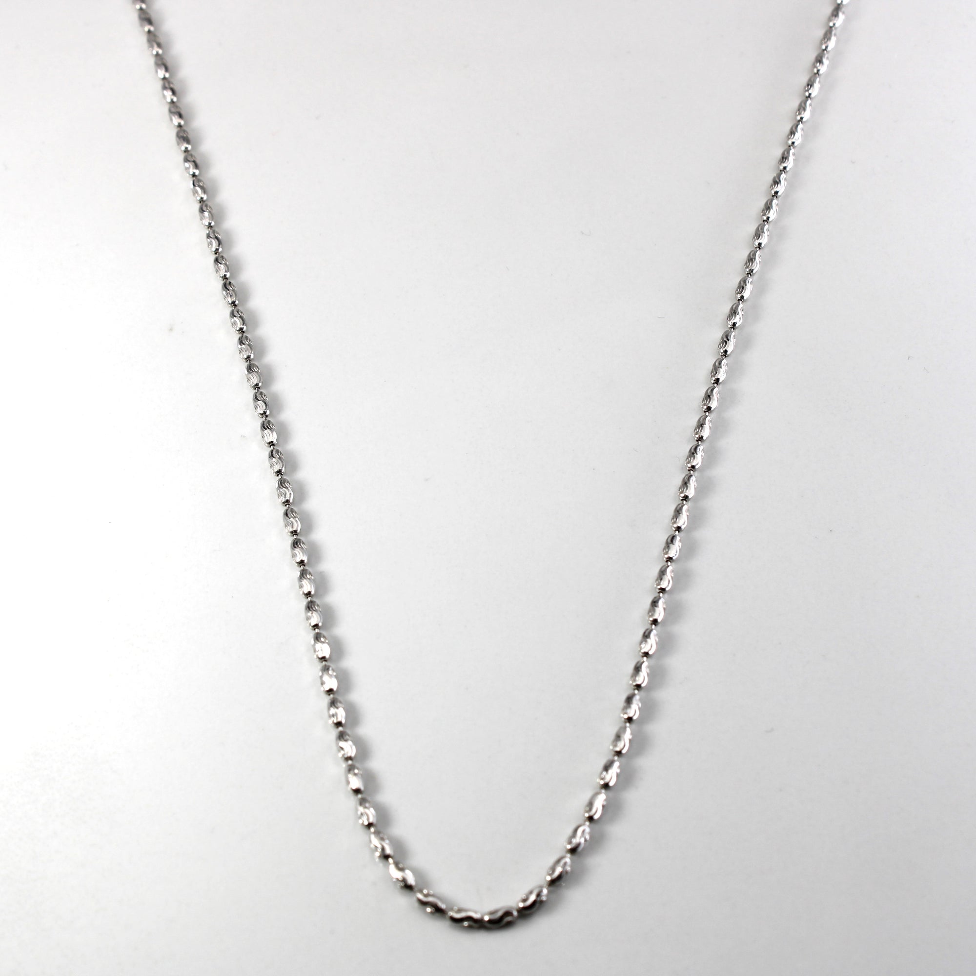 18k White Gold Beaded Chain | 18