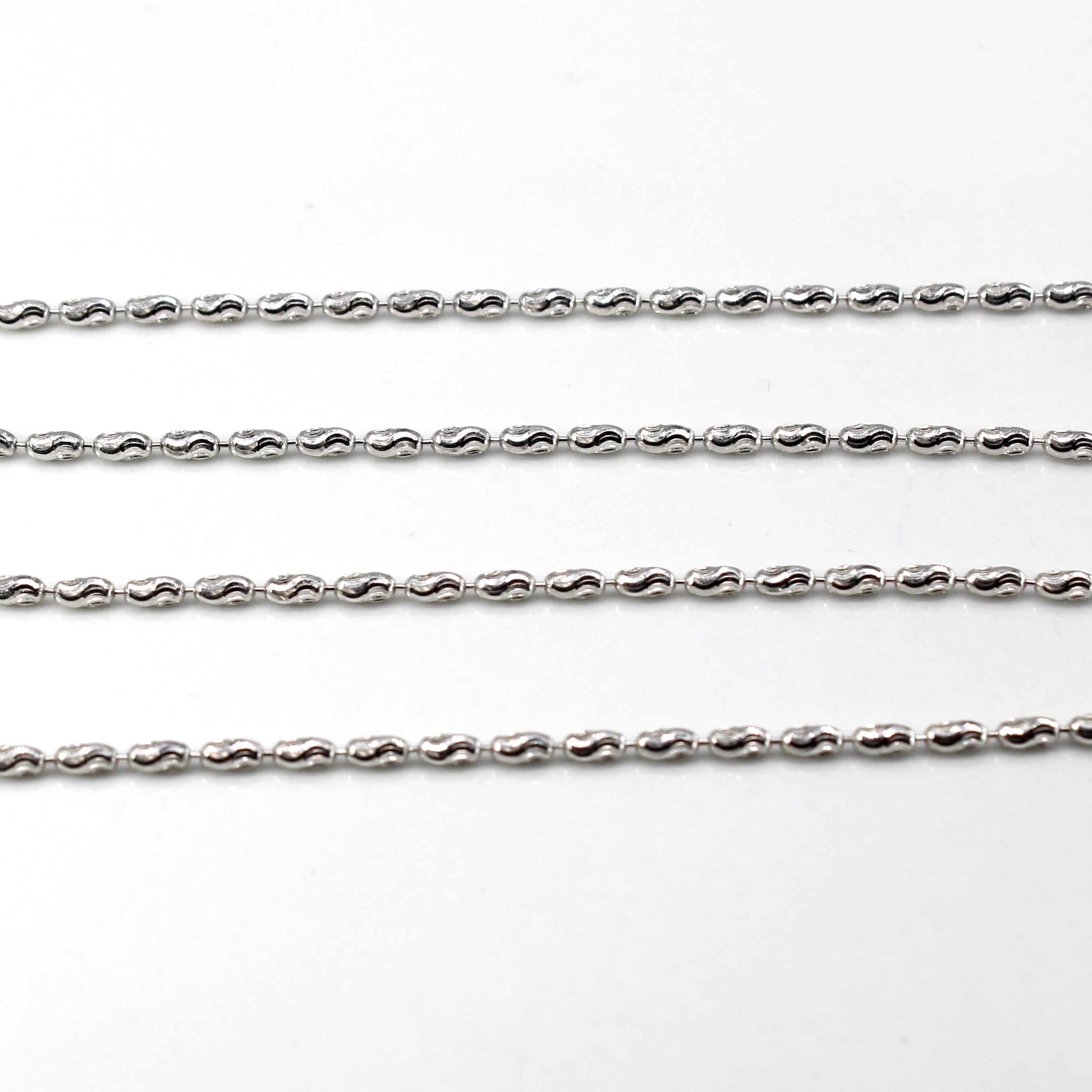 18k White Gold Beaded Chain | 18"|