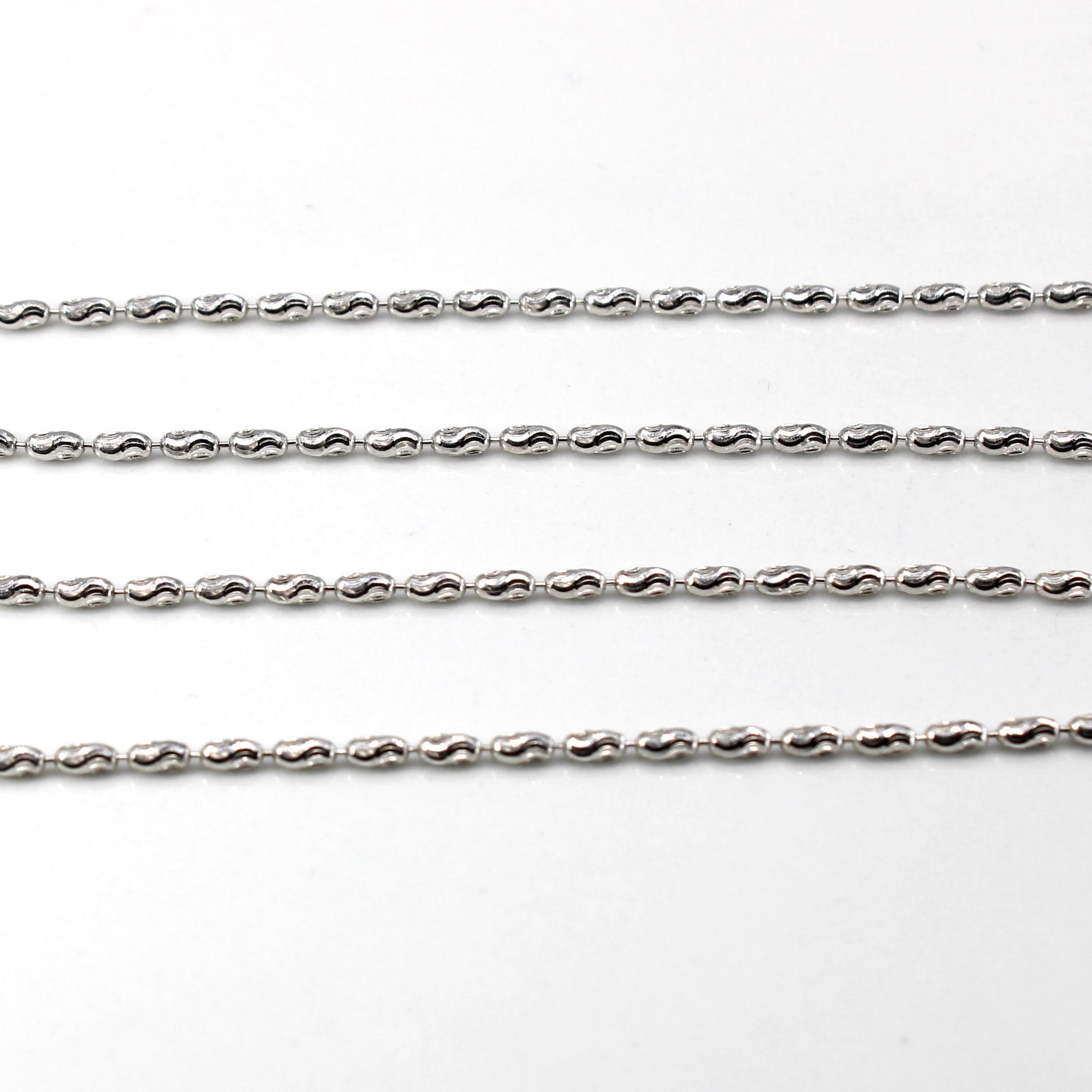 18k White Gold Beaded Chain | 18