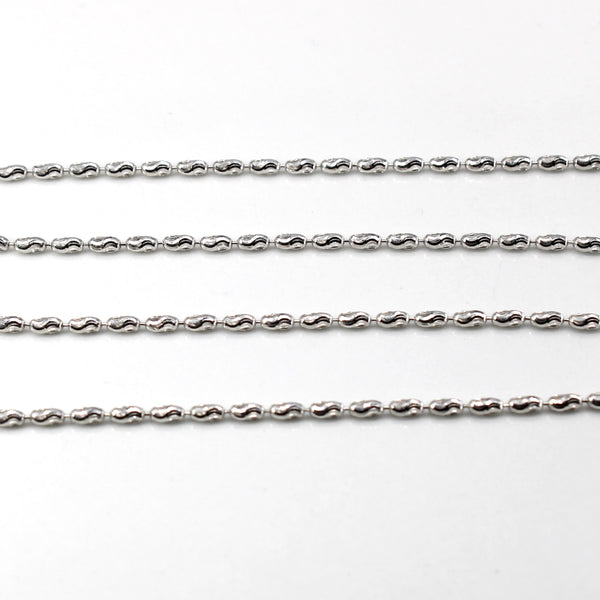 18k White Gold Beaded Chain | 18