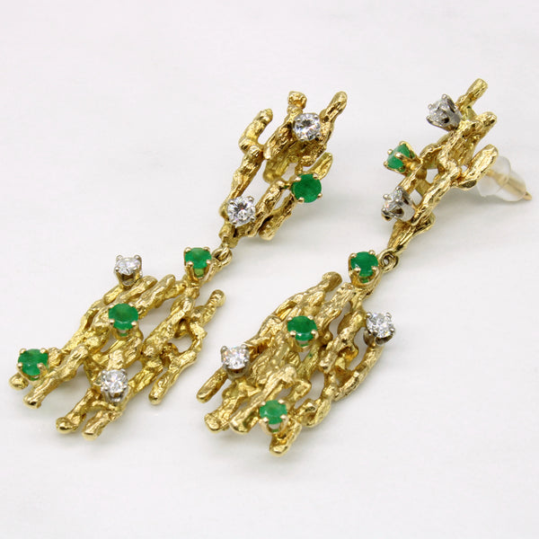Diamond & Emerald Abstract Earrings | 0.72ctw, 0.60ctw |