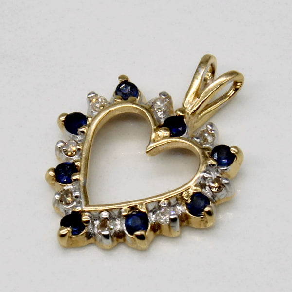 Sapphire & Diamond Heart Pendant | 0.16ctw, 0.04ctw |