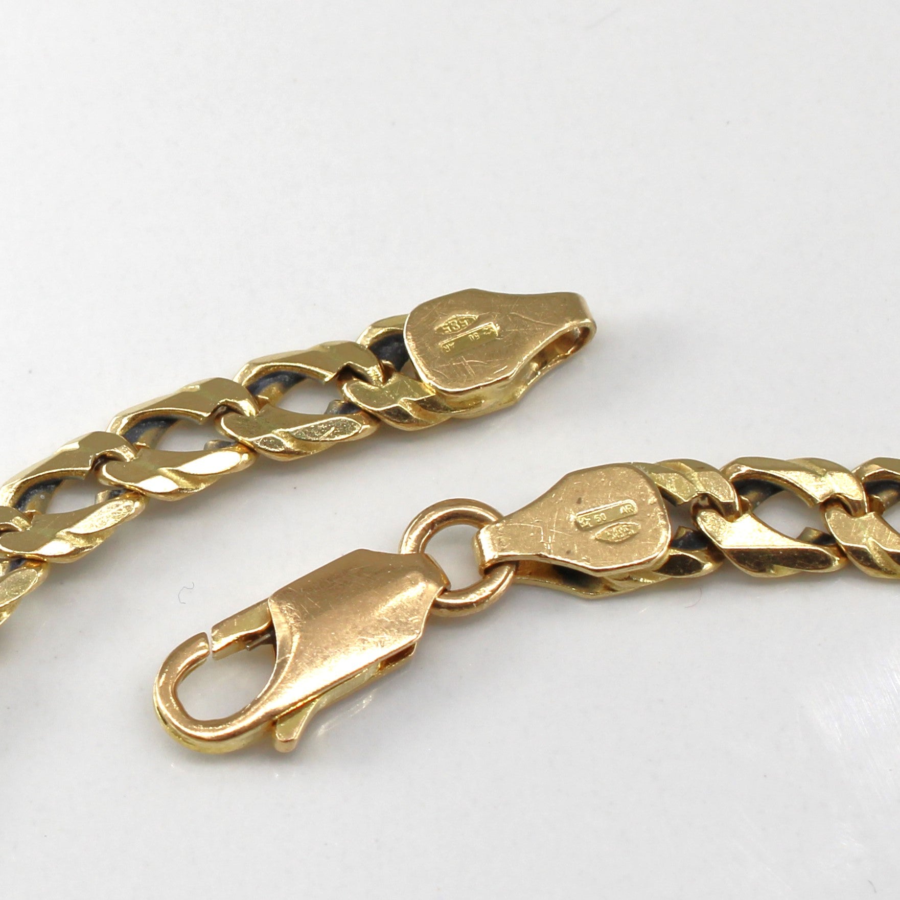 Bracelet à maillons gourmette en or jaune 14 carats | 8 pouces | 