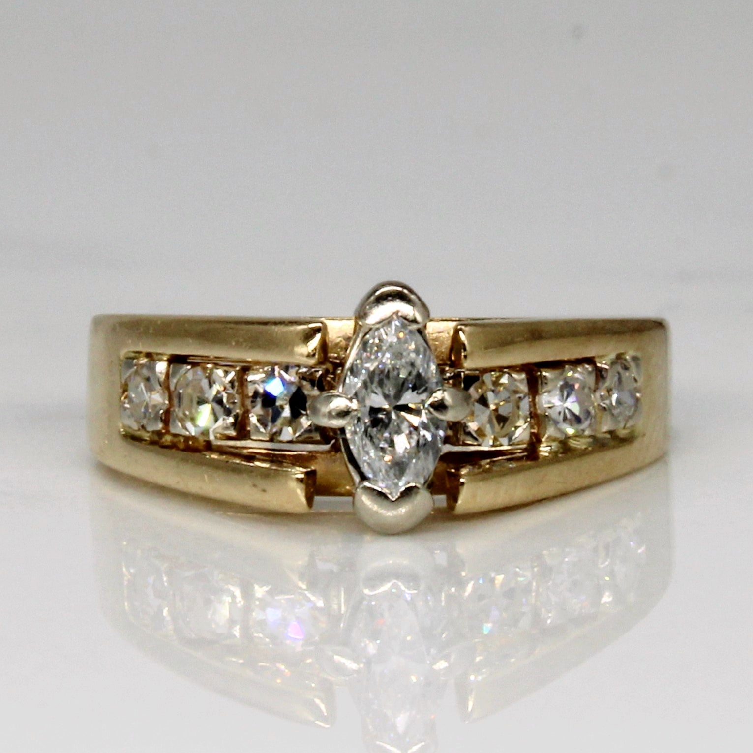Marquise Cut Diamond Ring | 0.24ctw | SZ 3.75 |
