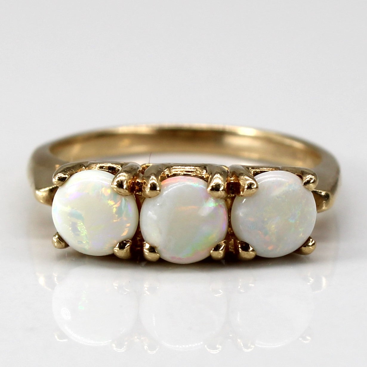Bague trois pierres en opale | 0,60 ct | Taille 4,75 | 