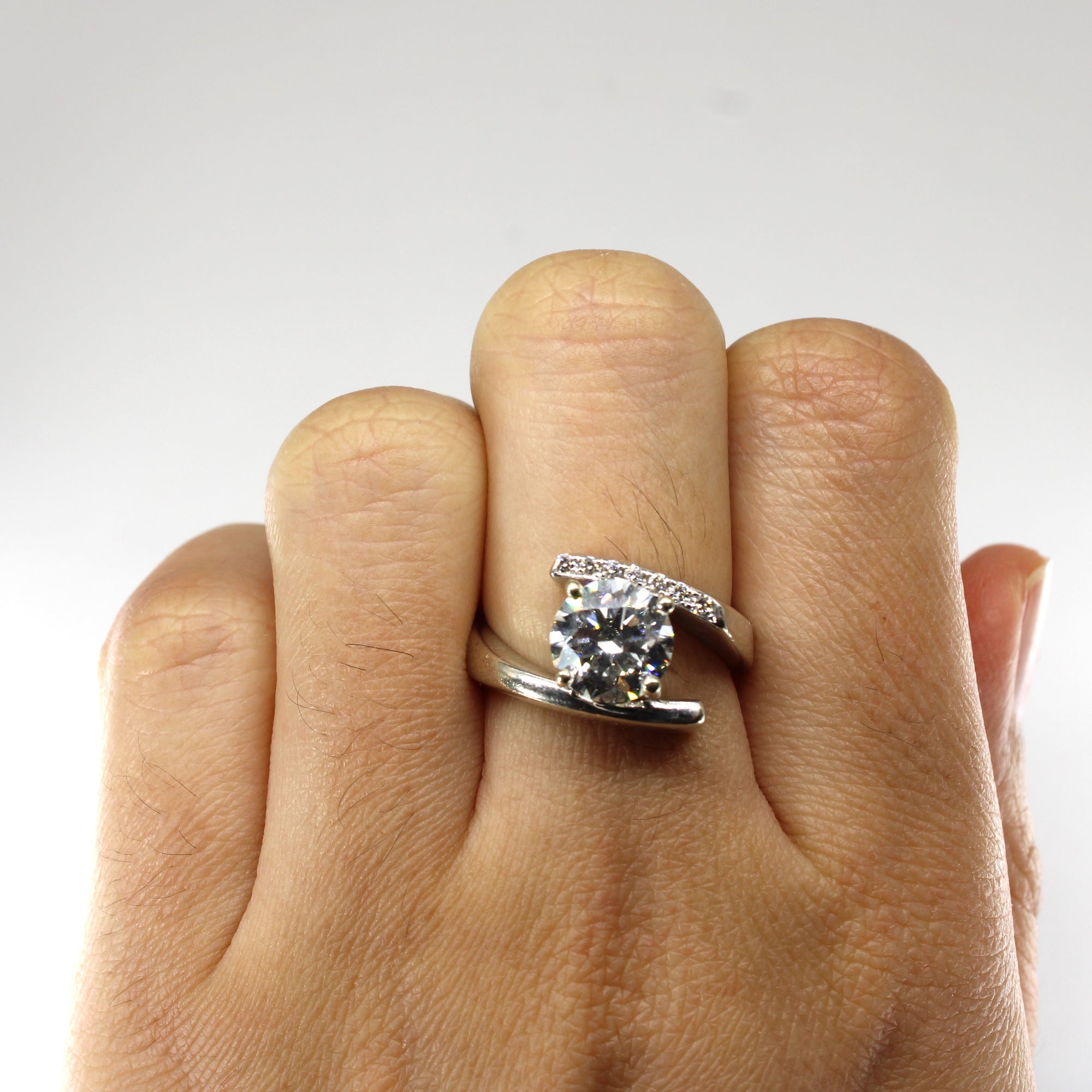 Bypass Diamond Engagement Ring | 2.19ctw SI1 H | SZ 6 |