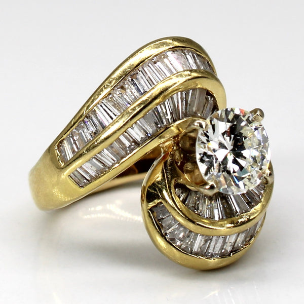 Bypass Multi Diamond Yellow Gold Ring | 2.28ctw | SZ 4.5 |