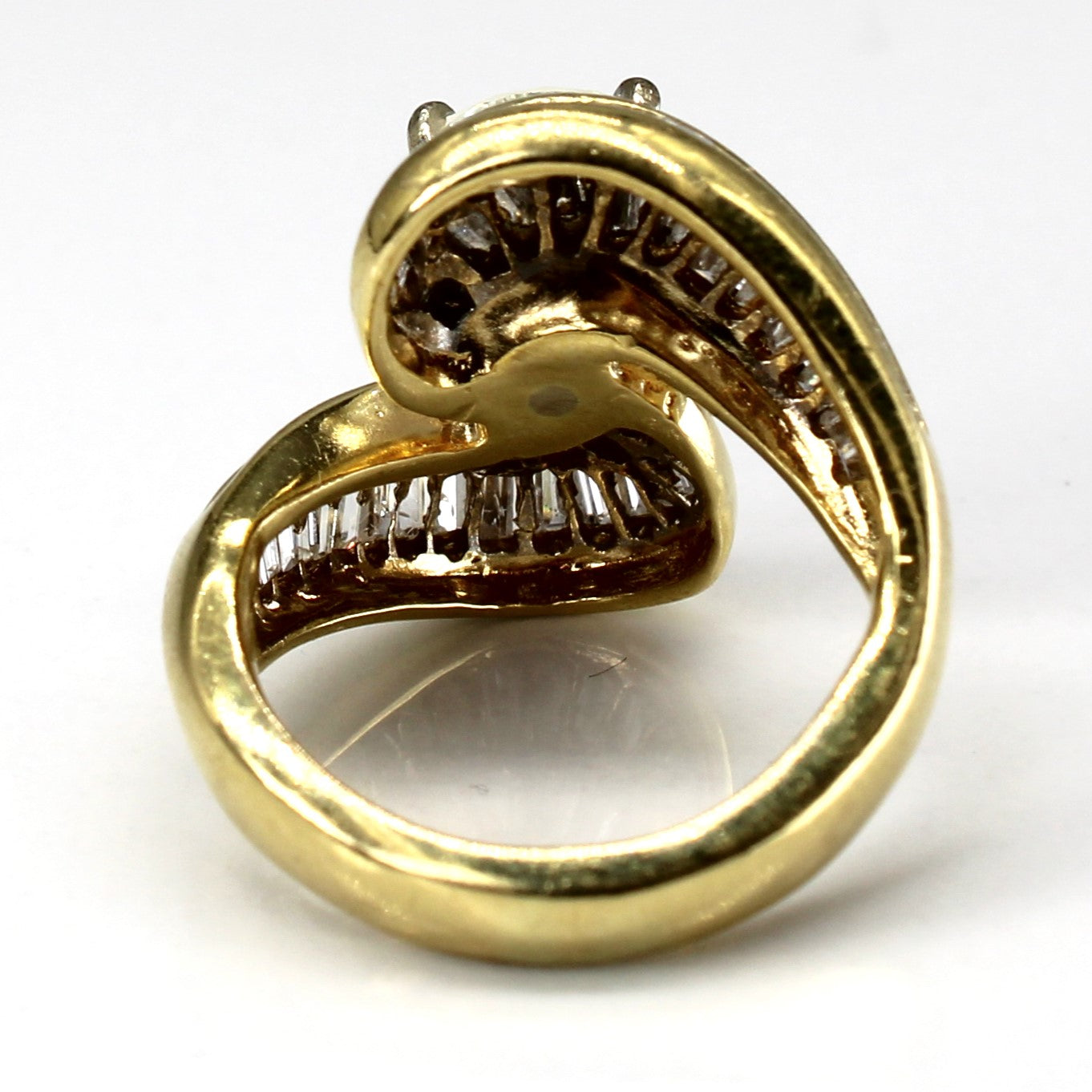 Bypass Multi Diamond Yellow Gold Ring | 2.28ctw | SZ 4.5 |