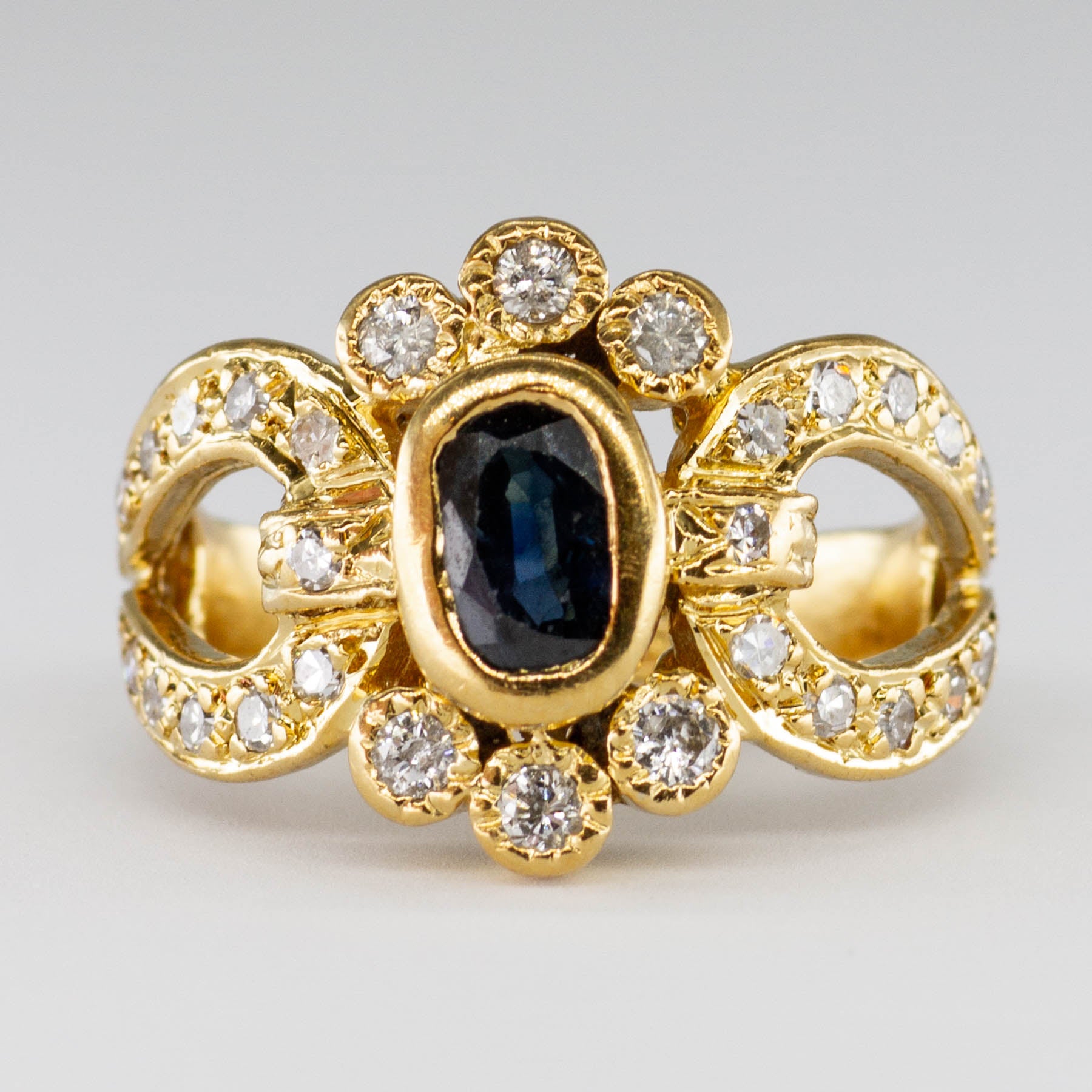 Sapphire & Diamond Ring | 0.33ctw, 0.50ct | SZ 5 |