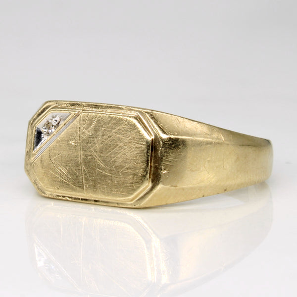 Single Diamond Signet Ring | 0.01ct | SZ 8.75 |