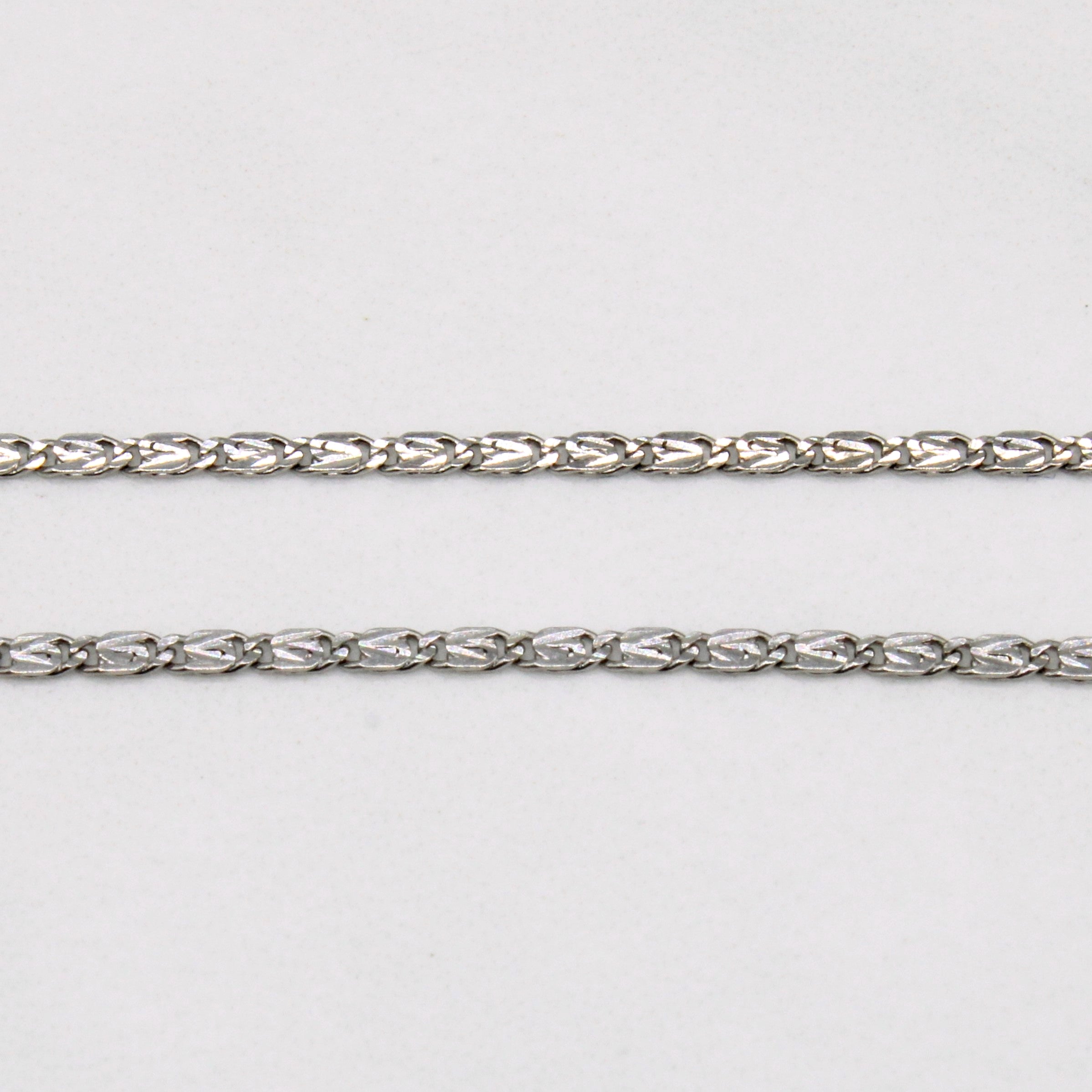 18k White Gold Flat Link Chain | 16" |