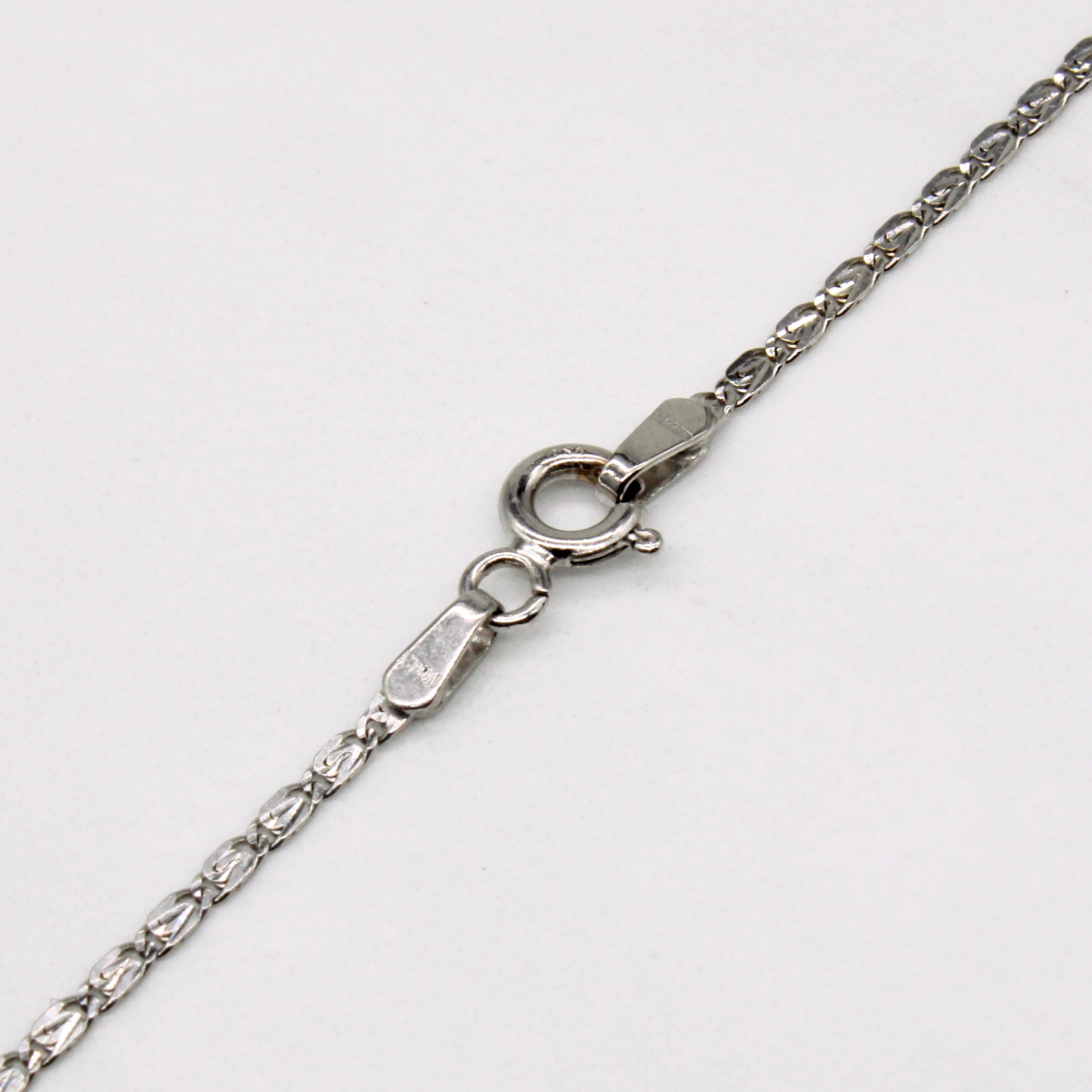 18k White Gold Flat Link Chain | 16" |