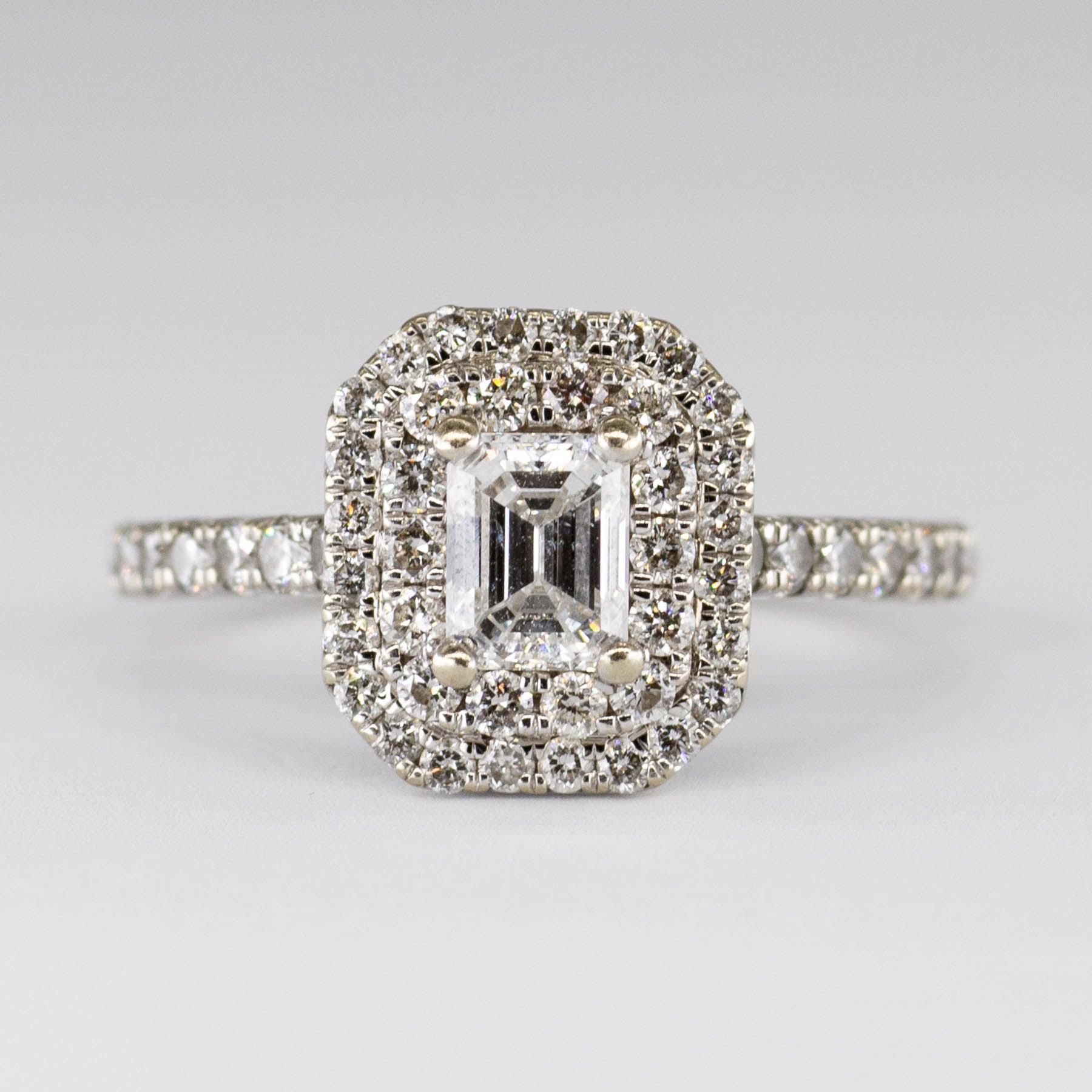 Diamond with Diamond Halo and Accent Stones 14k Ring | 0.5ctw, 0.3ctw | SZ 4.5 |
