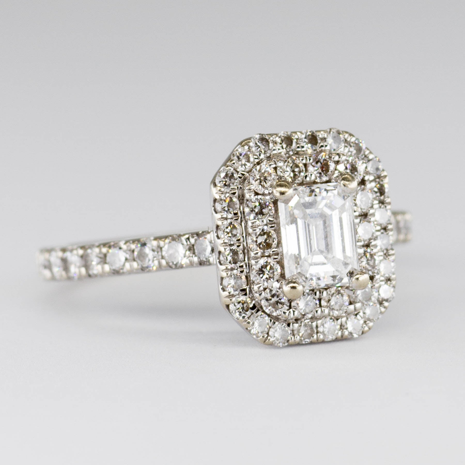 Diamond with Diamond Halo and Accent Stones 14k Ring | 0.5ctw, 0.3ctw | SZ 4.5 |