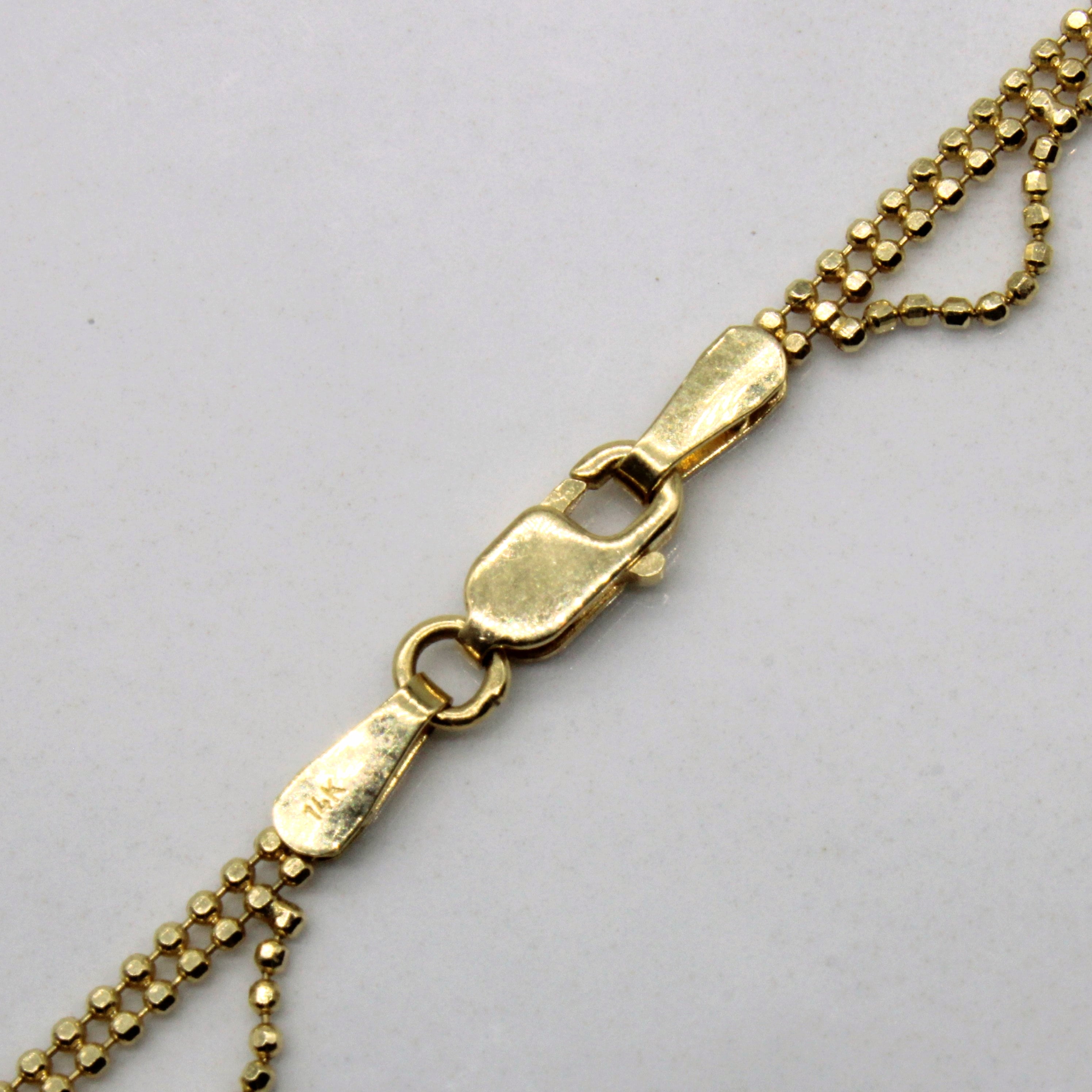 14k Tri Tone Gold Earring & Necklace Set | 16" |