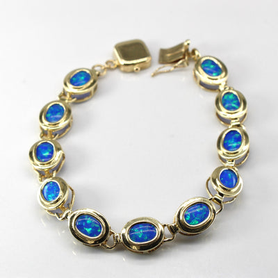 Synthetic Opal Chain Bracelet | 5.50ctw | 7