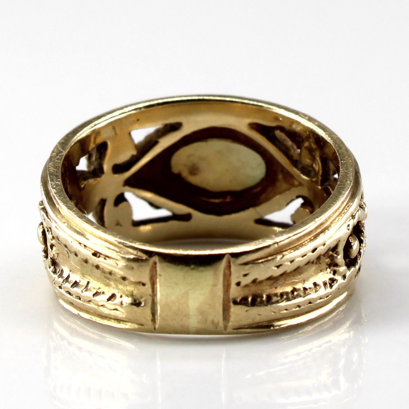 Bague en or texturé opale | 0,40 ct | Taille 4,75 | 
