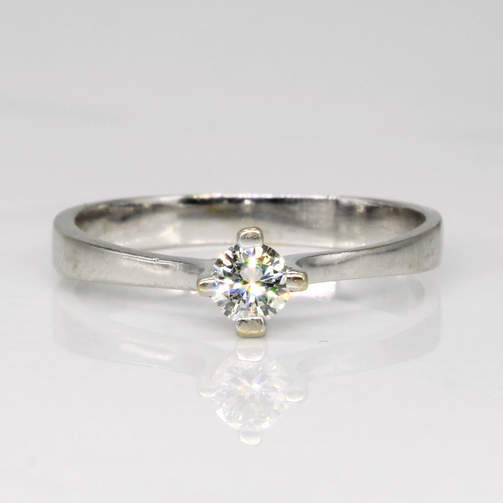 Cathedral Set Solitaire Diamond Ring | 0.15ct | SZ 5.25 |