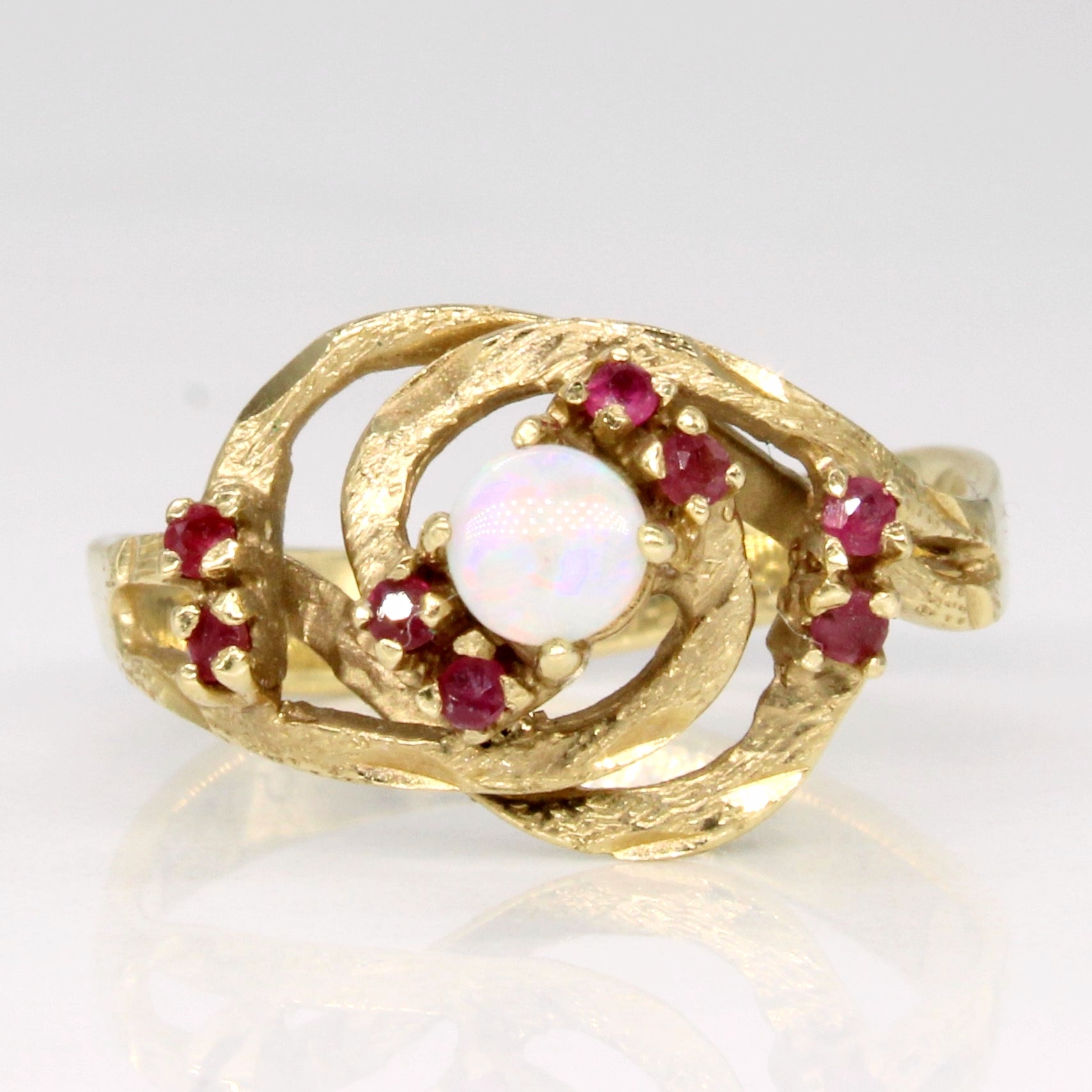 Opal & Ruby Ring | 0.14ct, 0.06ctw | SZ 4.5 |