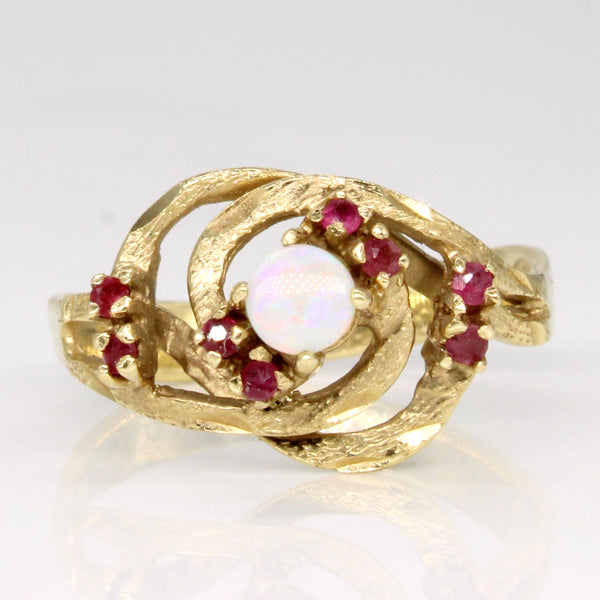 Opal & Ruby Ring | 0.14ct, 0.06ctw | SZ 4.5 |